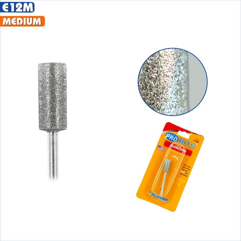 Medicool Diamond Barrel Filing and Shaping Manicure and Pedicure Nail Tool Bit | E12M - Image 3